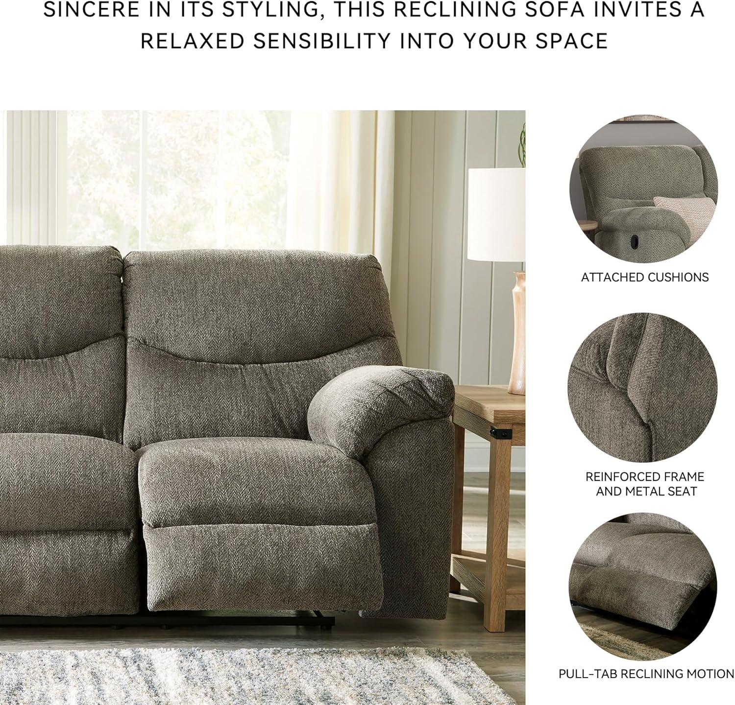 imageSignature Design by Ashley Alphons Transitional Tufted Reclining Loveseat Light GrayLight Gray