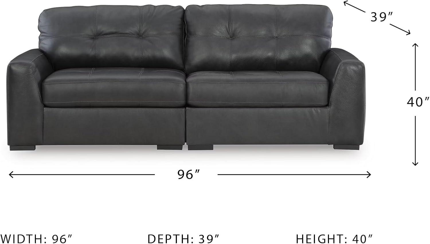 imageSignature Design by Ashley Brindley Pier Urban Modular Leather Match Tufted Anti Sag 4Piece Sectional with Loose Seat Cushions Gray2Piece Sectional Loveseat