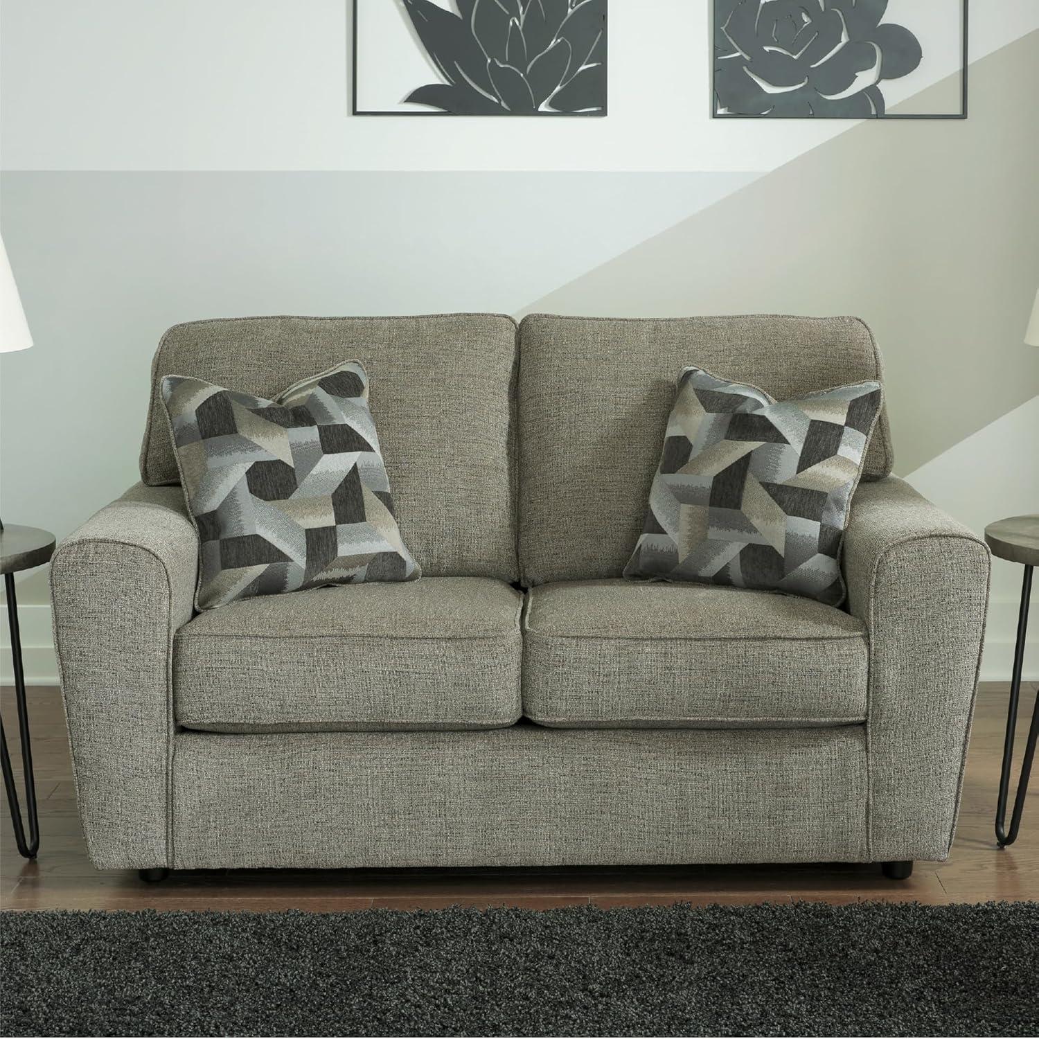 imageSignature Design by Ashley Cascilla Casual Loveseat Light GrayLight Gray
