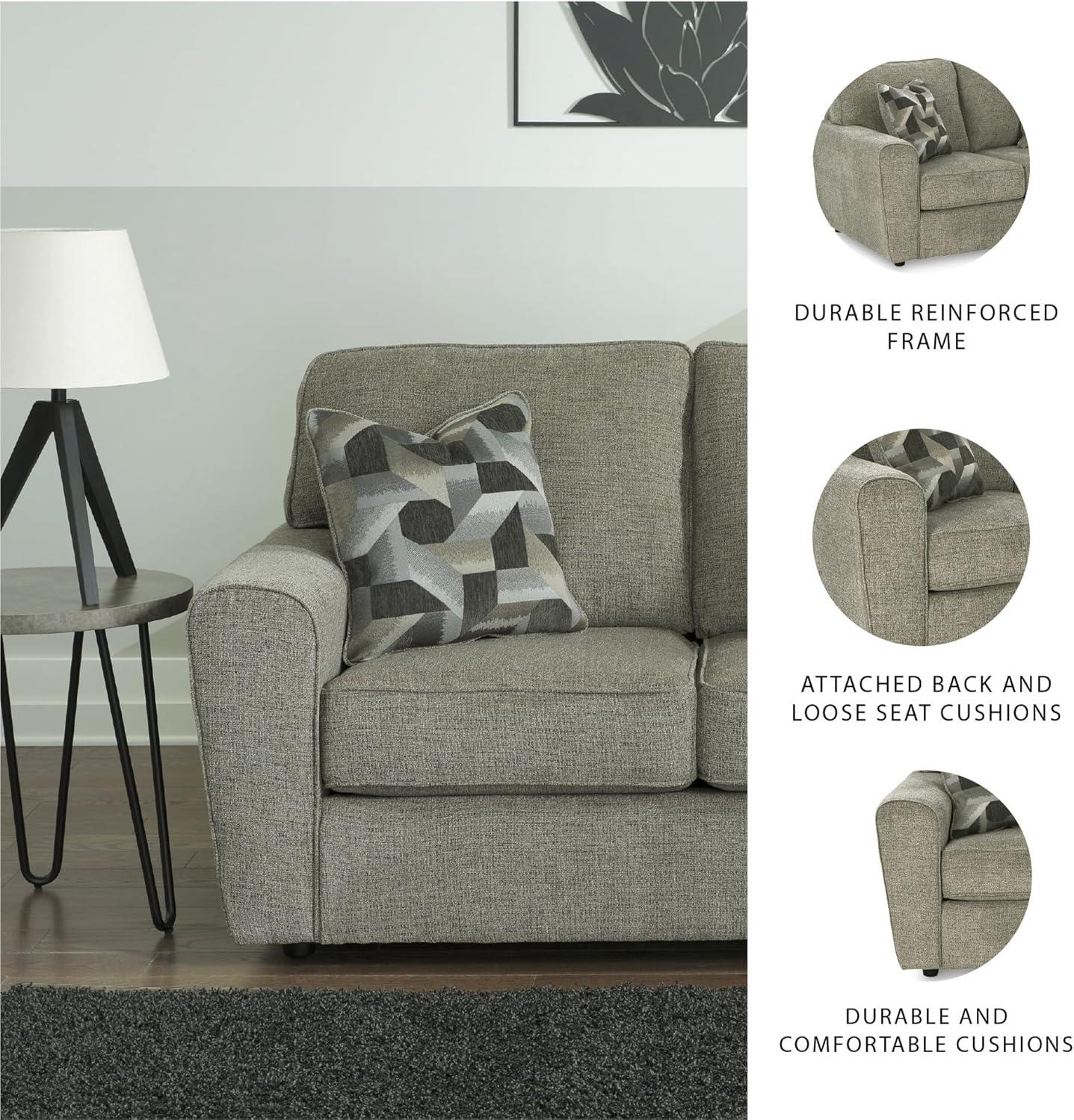 imageSignature Design by Ashley Cascilla Casual Loveseat Light GrayLight Gray