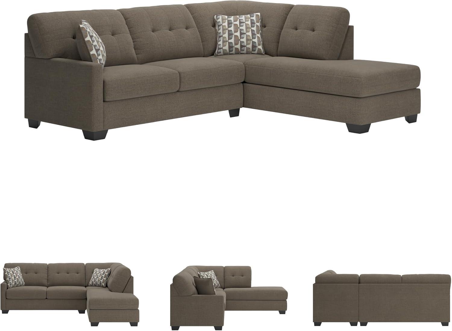 imageSignature Design by Ashley Casual Avaliyah LShape LeftArm Facing 6Piece Sectional with Reversible Cushion and Armrest GrayBrown