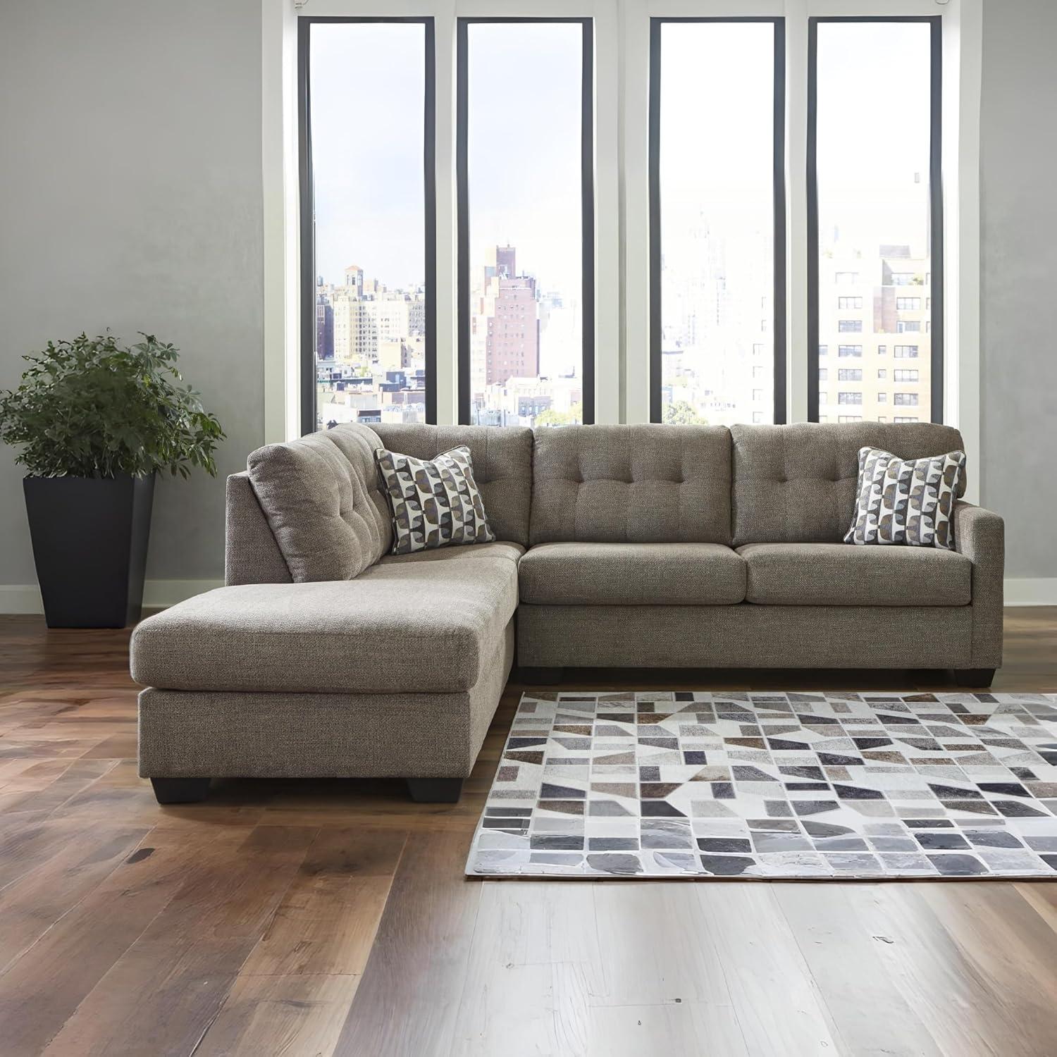 imageSignature Design by Ashley Casual Avaliyah LShape LeftArm Facing 6Piece Sectional with Reversible Cushion and Armrest GrayBrown