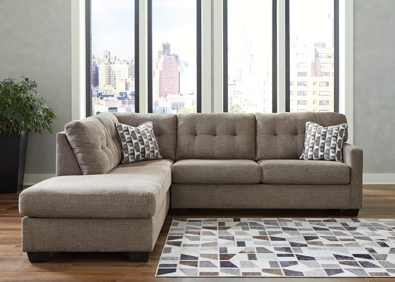 imageSignature Design by Ashley Casual Avaliyah LShape LeftArm Facing 6Piece Sectional with Reversible Cushion and Armrest GrayBrown
