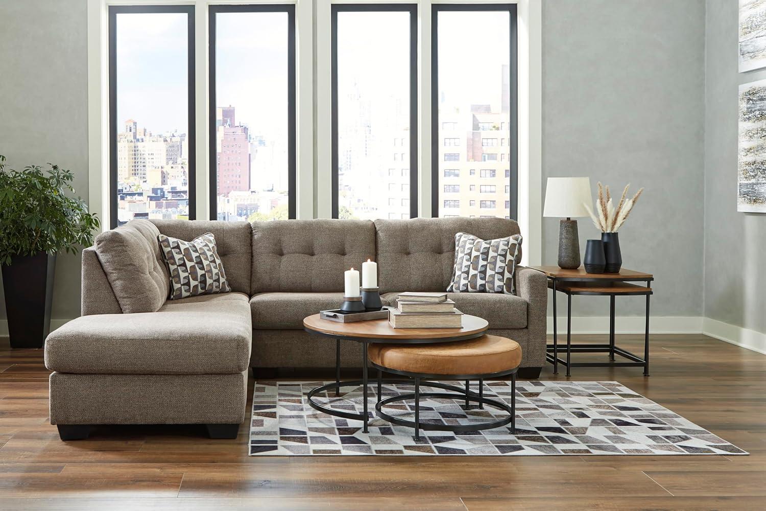 imageSignature Design by Ashley Casual Avaliyah LShape LeftArm Facing 6Piece Sectional with Reversible Cushion and Armrest GrayBrown