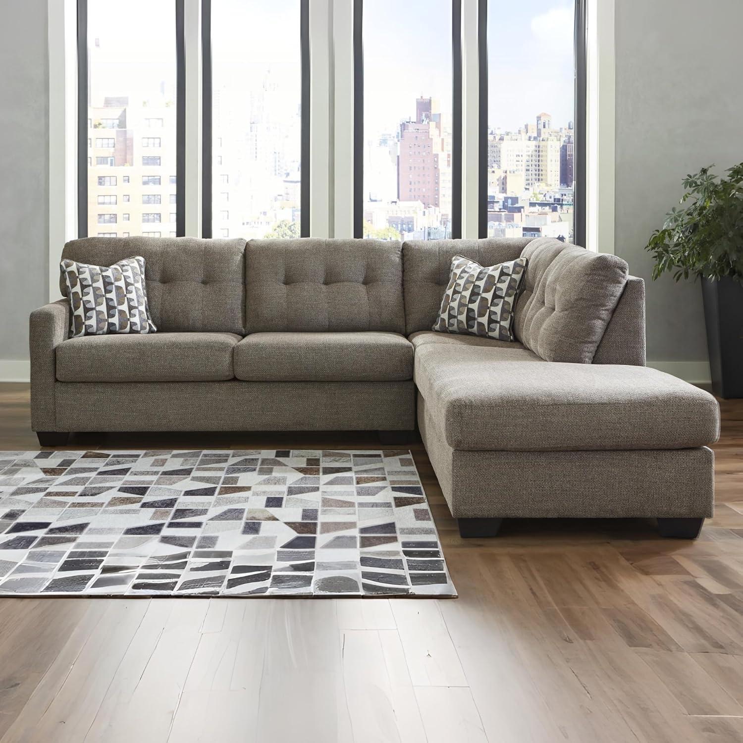 imageSignature Design by Ashley Casual Avaliyah LShape LeftArm Facing 6Piece Sectional with Reversible Cushion and Armrest GrayBrown