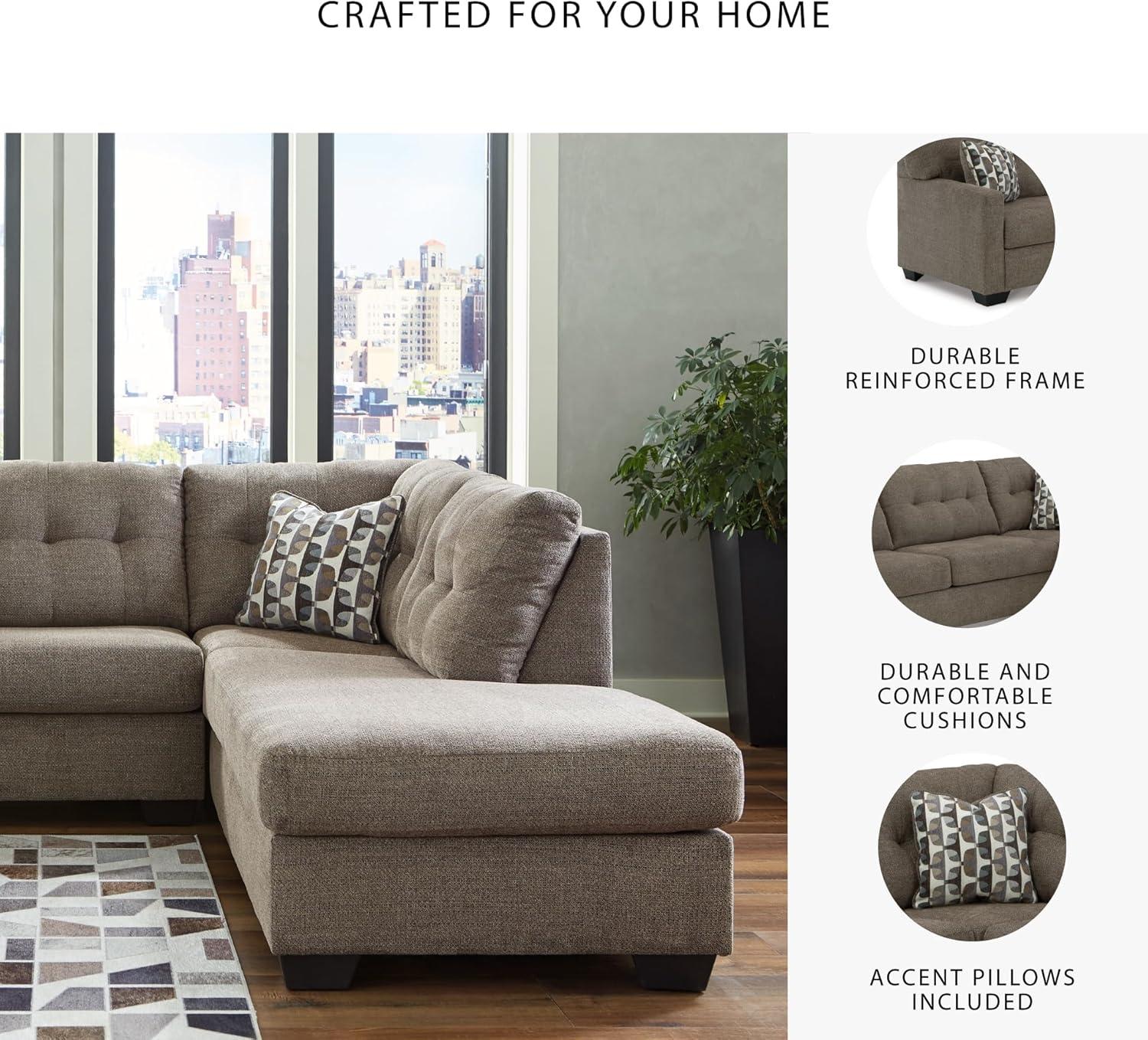 imageSignature Design by Ashley Casual Avaliyah LShape LeftArm Facing 6Piece Sectional with Reversible Cushion and Armrest GrayBrown