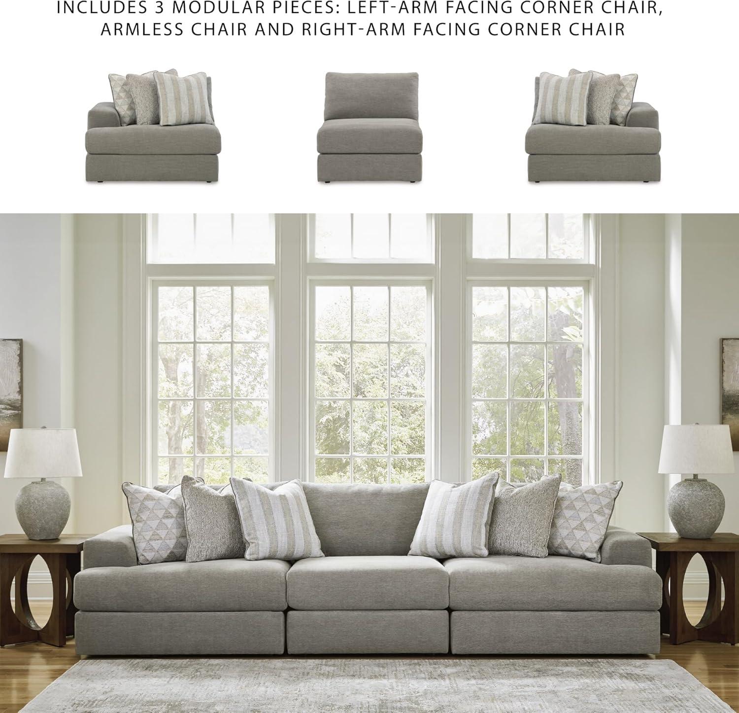 imageSignature Design by Ashley Casual Avaliyah LShape LeftArm Facing 6Piece Sectional with Reversible Cushion and Armrest GrayGrey