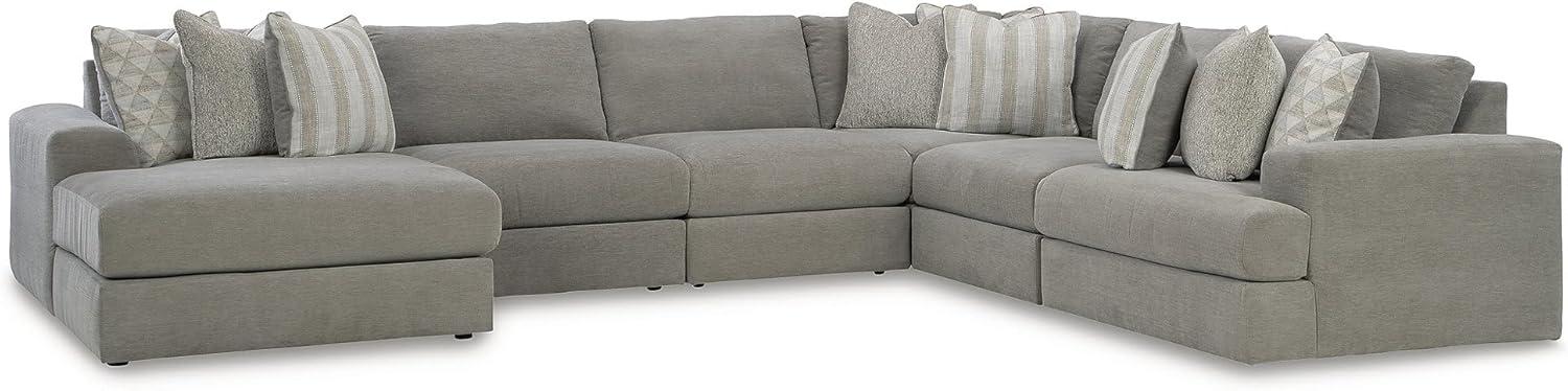 imageSignature Design by Ashley Casual Avaliyah LShape LeftArm Facing 6Piece Sectional with Reversible Cushion and Armrest GrayGrey