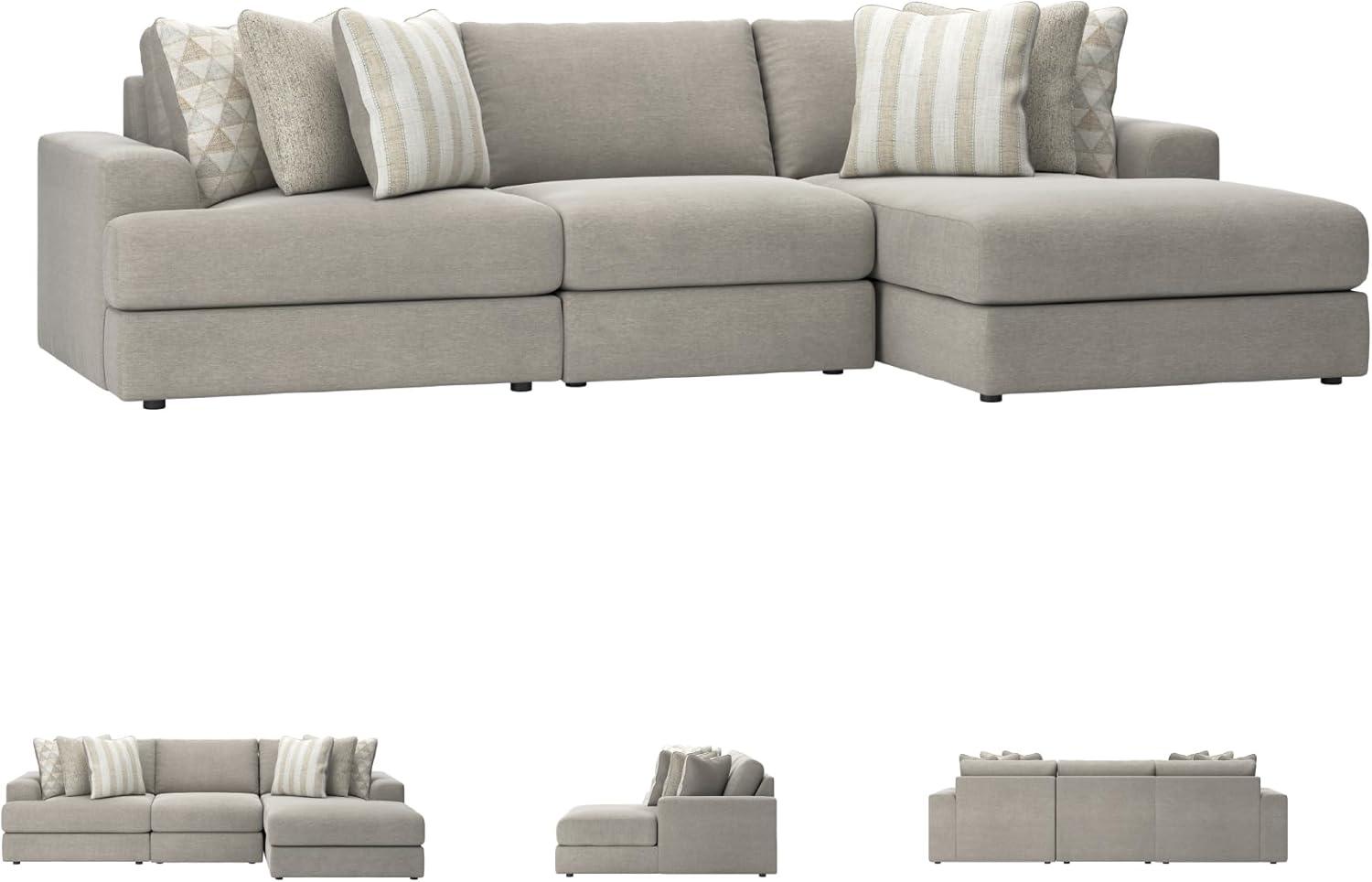 imageSignature Design by Ashley Casual Avaliyah LShape LeftArm Facing 6Piece Sectional with Reversible Cushion and Armrest GrayGrey