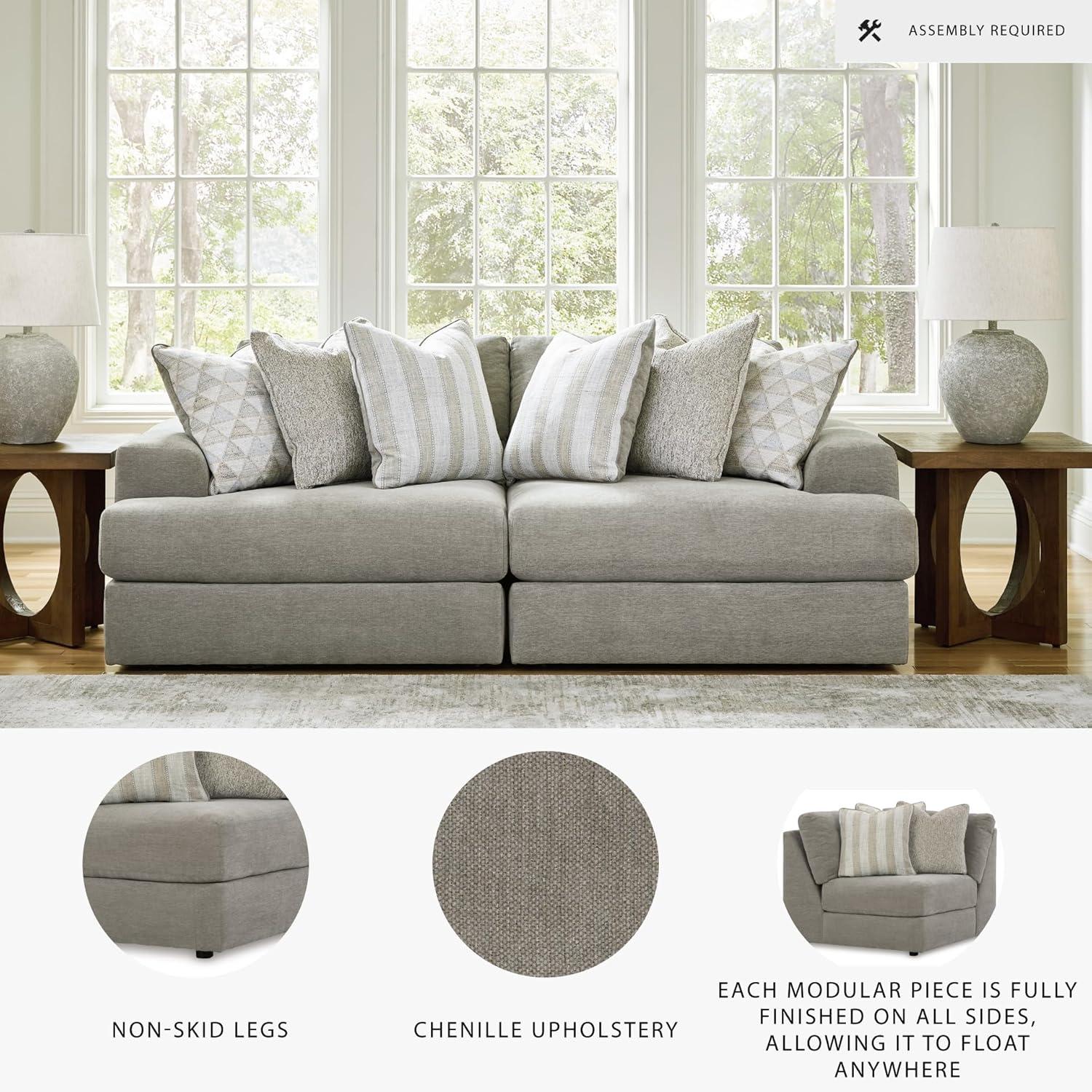 imageSignature Design by Ashley Casual Avaliyah LShape LeftArm Facing 6Piece Sectional with Reversible Cushion and Armrest GrayGrey
