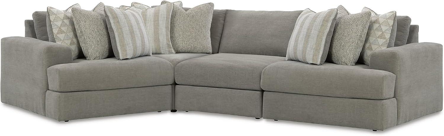 imageSignature Design by Ashley Casual Avaliyah LShape LeftArm Facing 6Piece Sectional with Reversible Cushion and Armrest GrayGrey