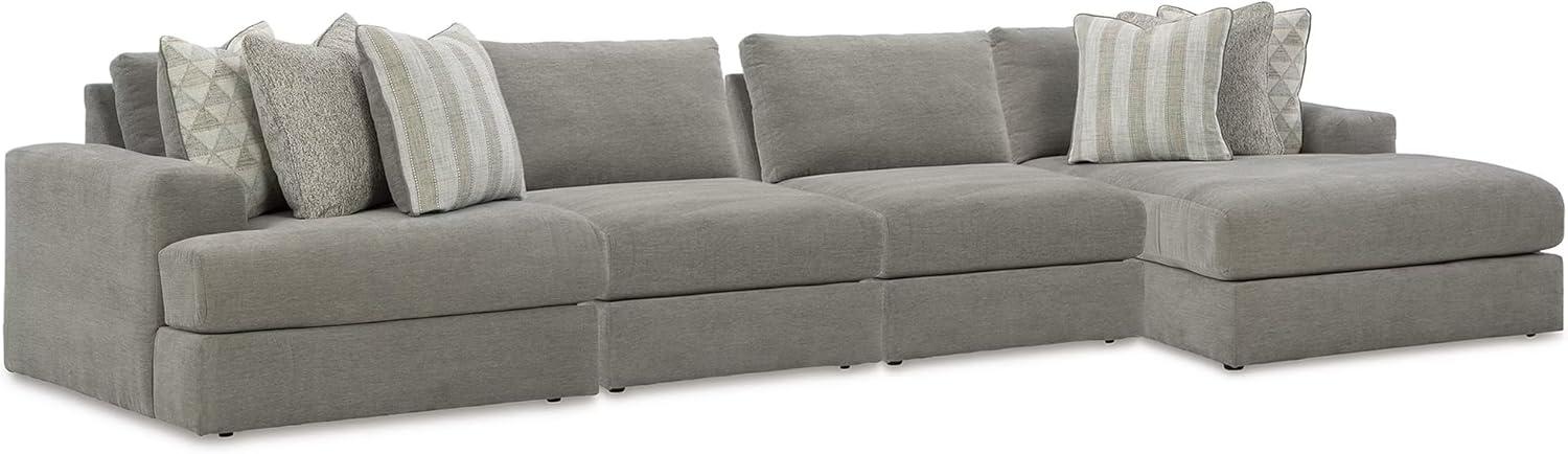 imageSignature Design by Ashley Casual Avaliyah LShape LeftArm Facing 6Piece Sectional with Reversible Cushion and Armrest GrayGrey