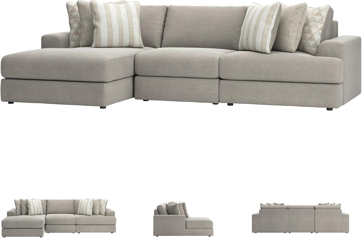 imageSignature Design by Ashley Casual Avaliyah LShape LeftArm Facing 6Piece Sectional with Reversible Cushion and Armrest GrayGrey