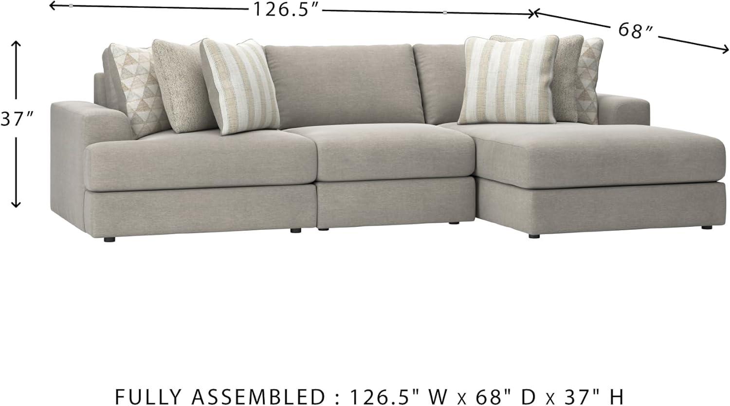 imageSignature Design by Ashley Casual Avaliyah LShape LeftArm Facing 6Piece Sectional with Reversible Cushion and Armrest GrayGrey