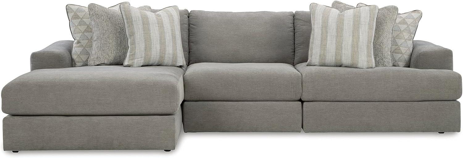 imageSignature Design by Ashley Casual Avaliyah LShape LeftArm Facing 6Piece Sectional with Reversible Cushion and Armrest GrayGrey