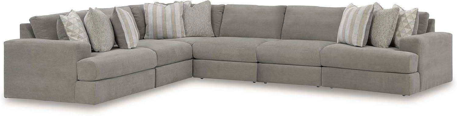 imageSignature Design by Ashley Casual Avaliyah LShape LeftArm Facing 6Piece Sectional with Reversible Cushion and Armrest GrayGrey