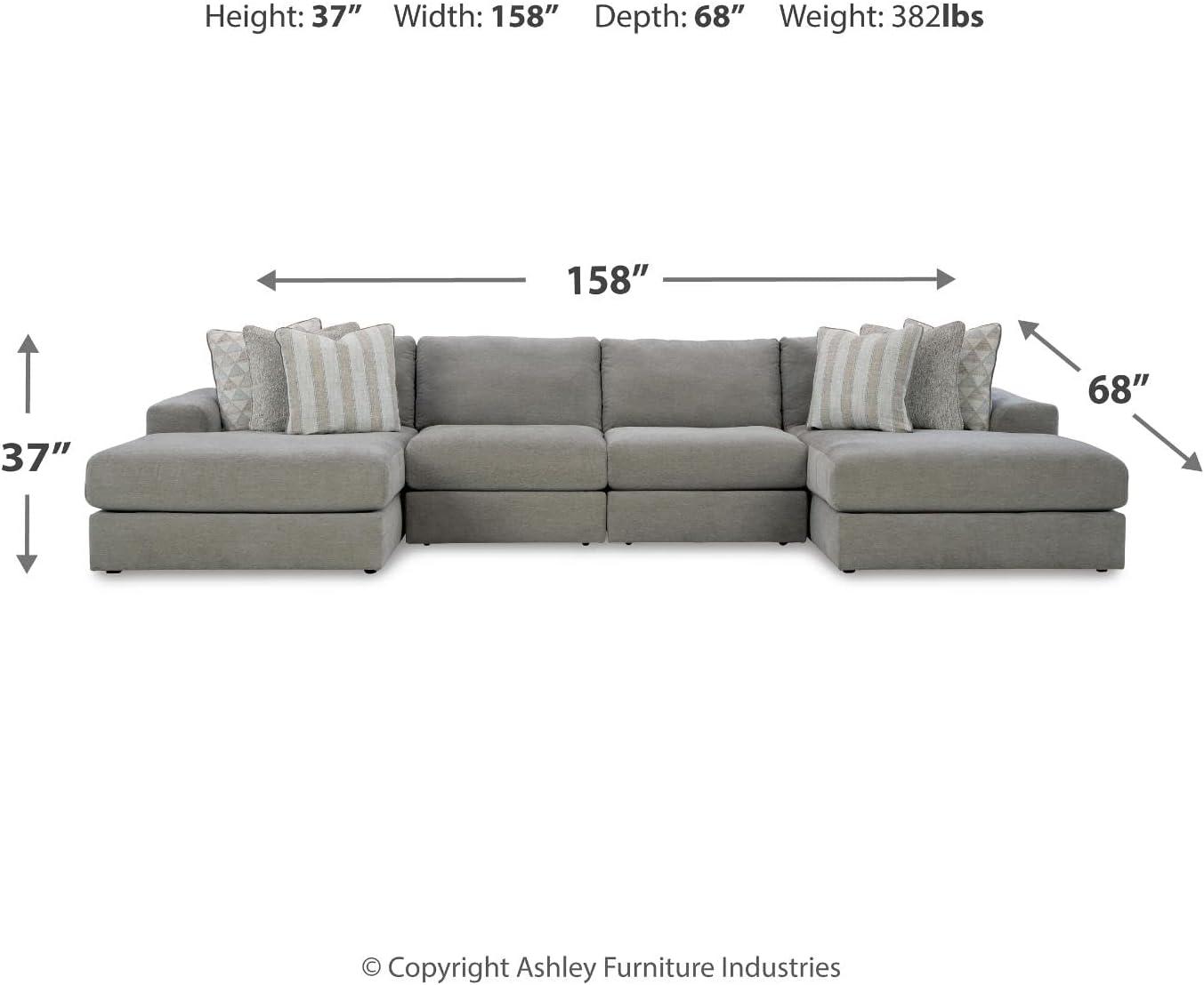 imageSignature Design by Ashley Casual Avaliyah LShape LeftArm Facing 6Piece Sectional with Reversible Cushion and Armrest GrayGrey
