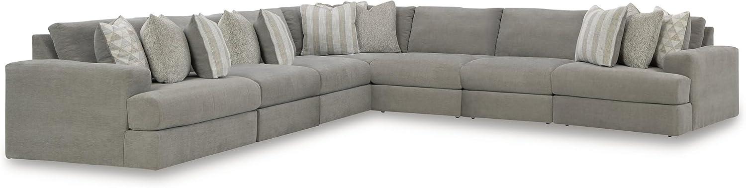imageSignature Design by Ashley Casual Avaliyah LShape LeftArm Facing 6Piece Sectional with Reversible Cushion and Armrest GrayGrey