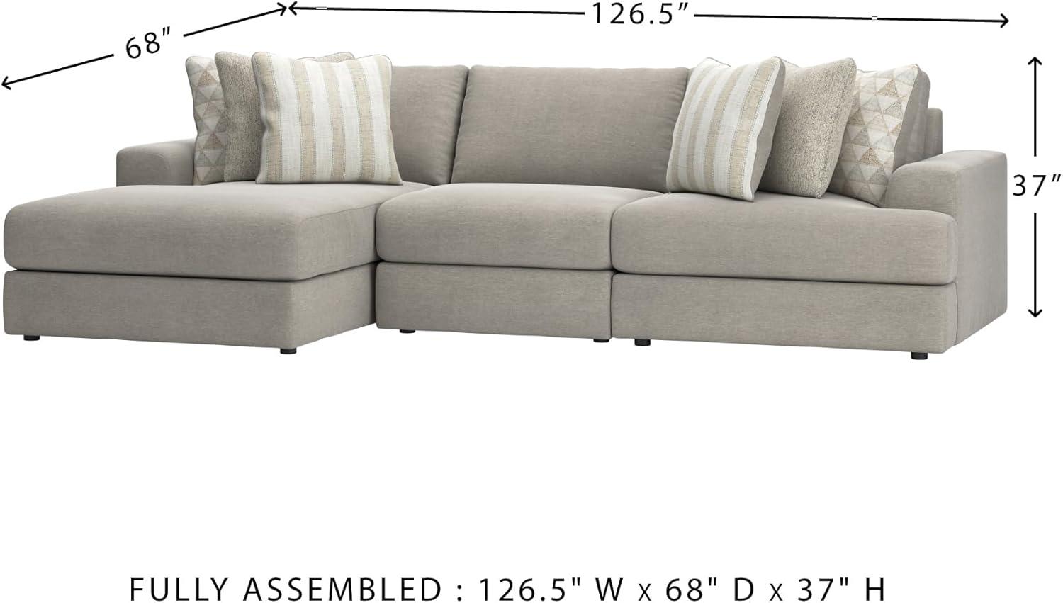 imageSignature Design by Ashley Casual Avaliyah LShape LeftArm Facing 6Piece Sectional with Reversible Cushion and Armrest GrayGrey