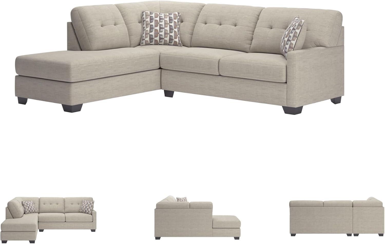 imageSignature Design by Ashley Casual Avaliyah LShape LeftArm Facing 6Piece Sectional with Reversible Cushion and Armrest GrayLight Gray