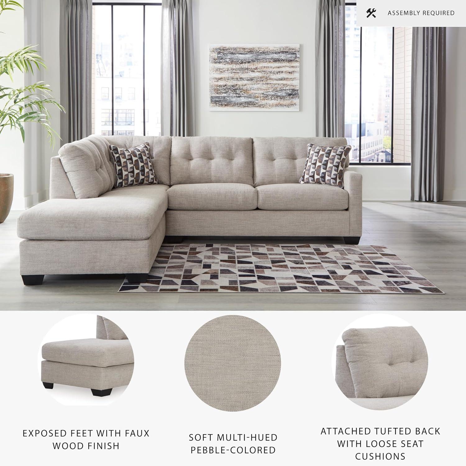 imageSignature Design by Ashley Casual Avaliyah LShape LeftArm Facing 6Piece Sectional with Reversible Cushion and Armrest GrayLight Gray