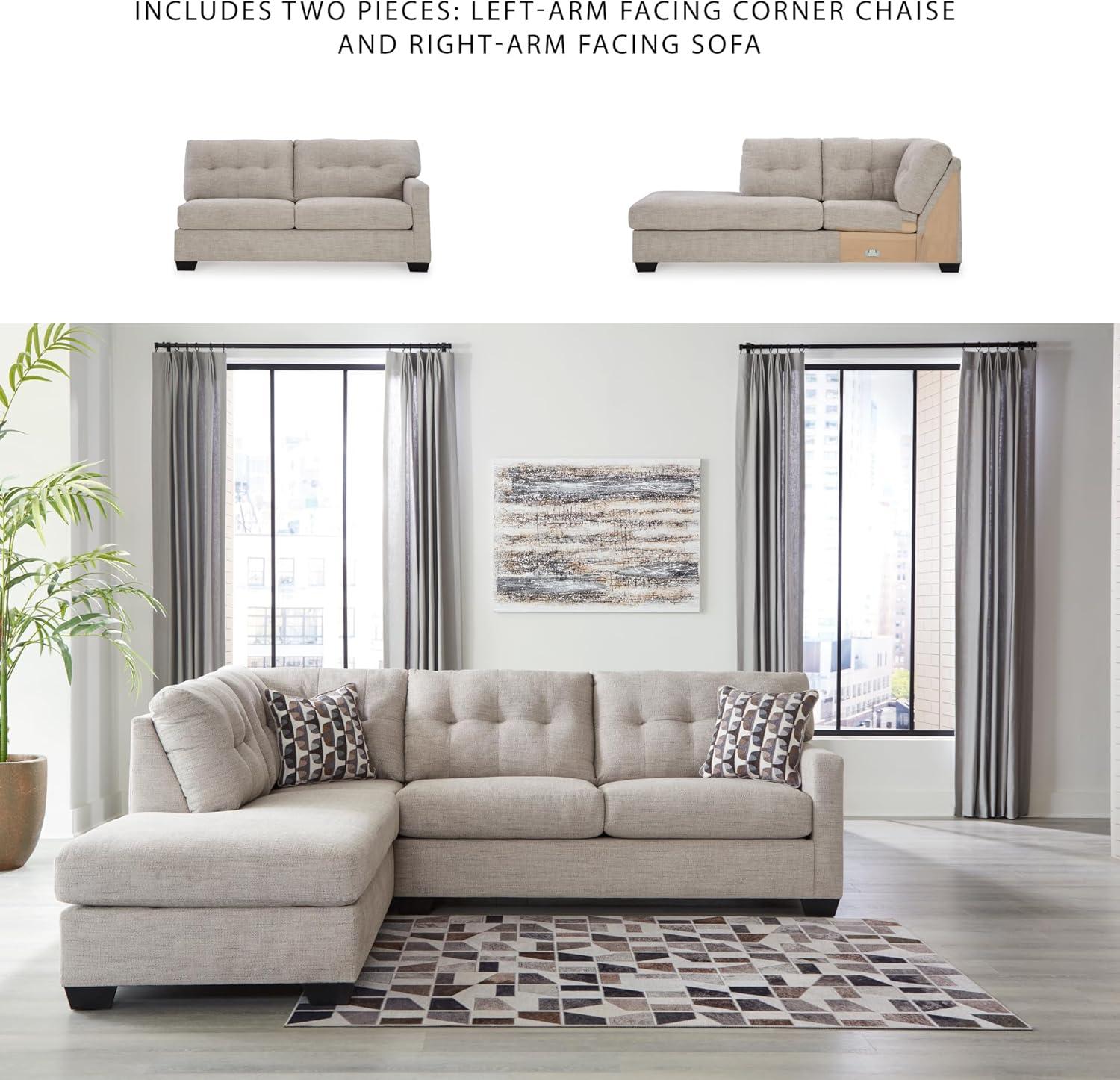 imageSignature Design by Ashley Casual Avaliyah LShape LeftArm Facing 6Piece Sectional with Reversible Cushion and Armrest GrayLight Gray