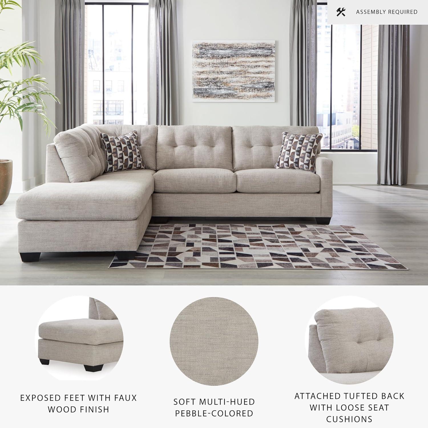 imageSignature Design by Ashley Casual Avaliyah LShape LeftArm Facing 6Piece Sectional with Reversible Cushion and Armrest GrayLight Gray