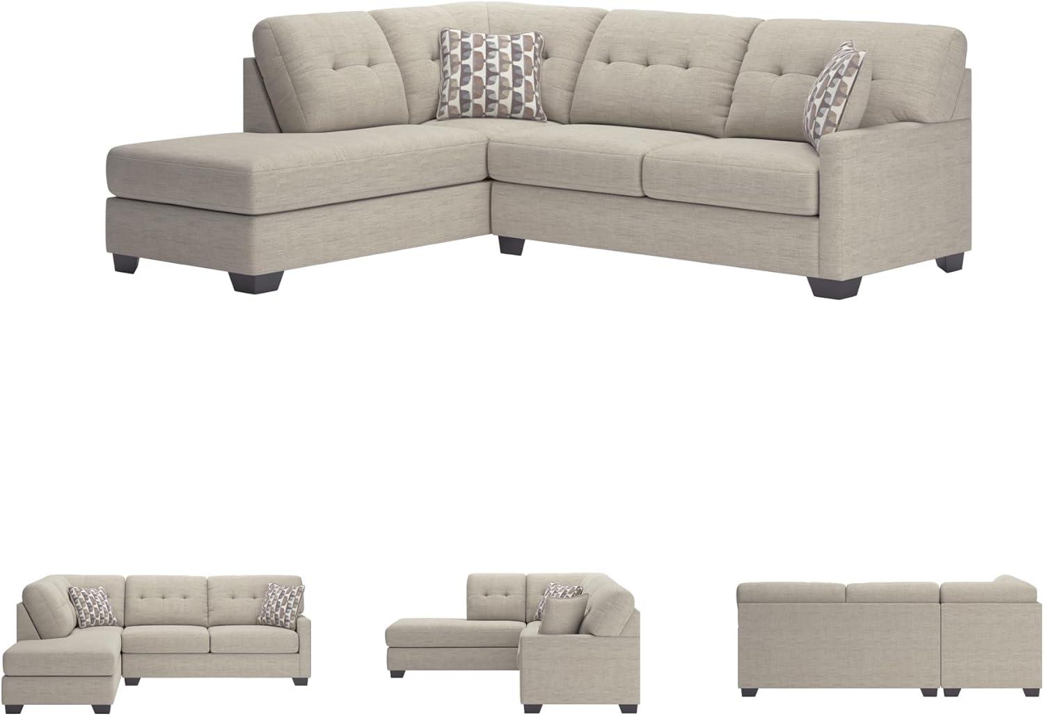 imageSignature Design by Ashley Casual Avaliyah LShape LeftArm Facing 6Piece Sectional with Reversible Cushion and Armrest GrayLight Gray