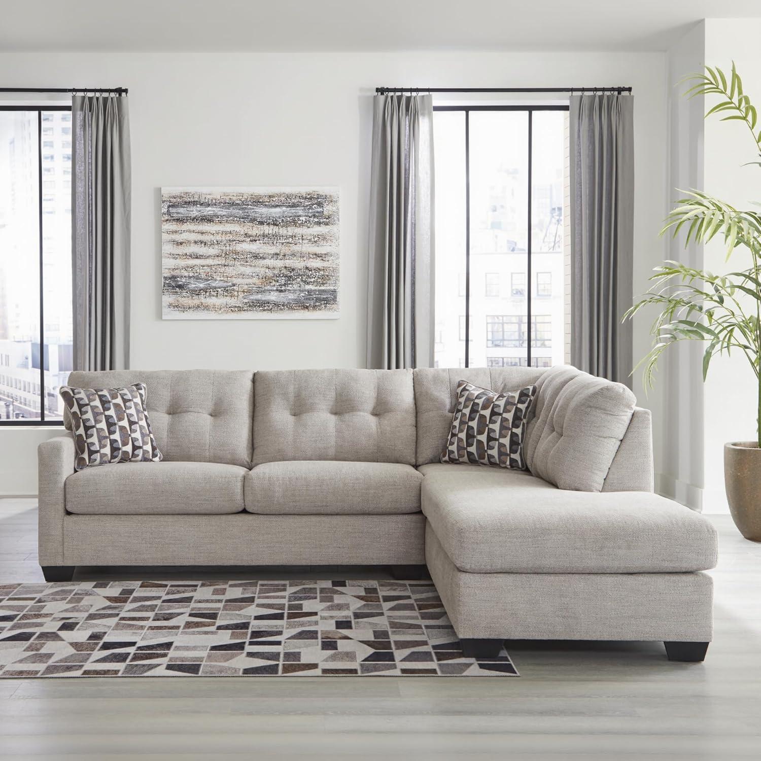 imageSignature Design by Ashley Casual Avaliyah LShape LeftArm Facing 6Piece Sectional with Reversible Cushion and Armrest GrayLight Gray