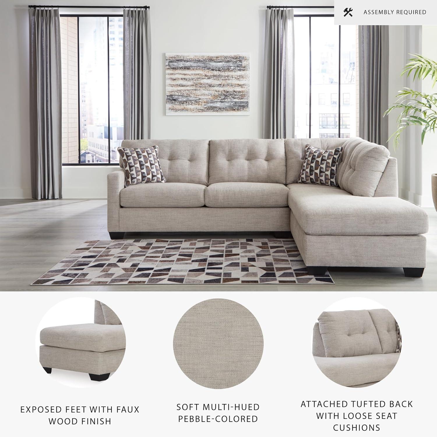 imageSignature Design by Ashley Casual Avaliyah LShape LeftArm Facing 6Piece Sectional with Reversible Cushion and Armrest GrayLight Gray