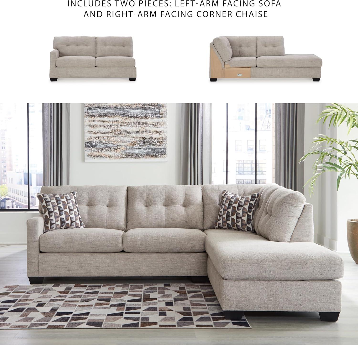 imageSignature Design by Ashley Casual Avaliyah LShape LeftArm Facing 6Piece Sectional with Reversible Cushion and Armrest GrayLight Gray