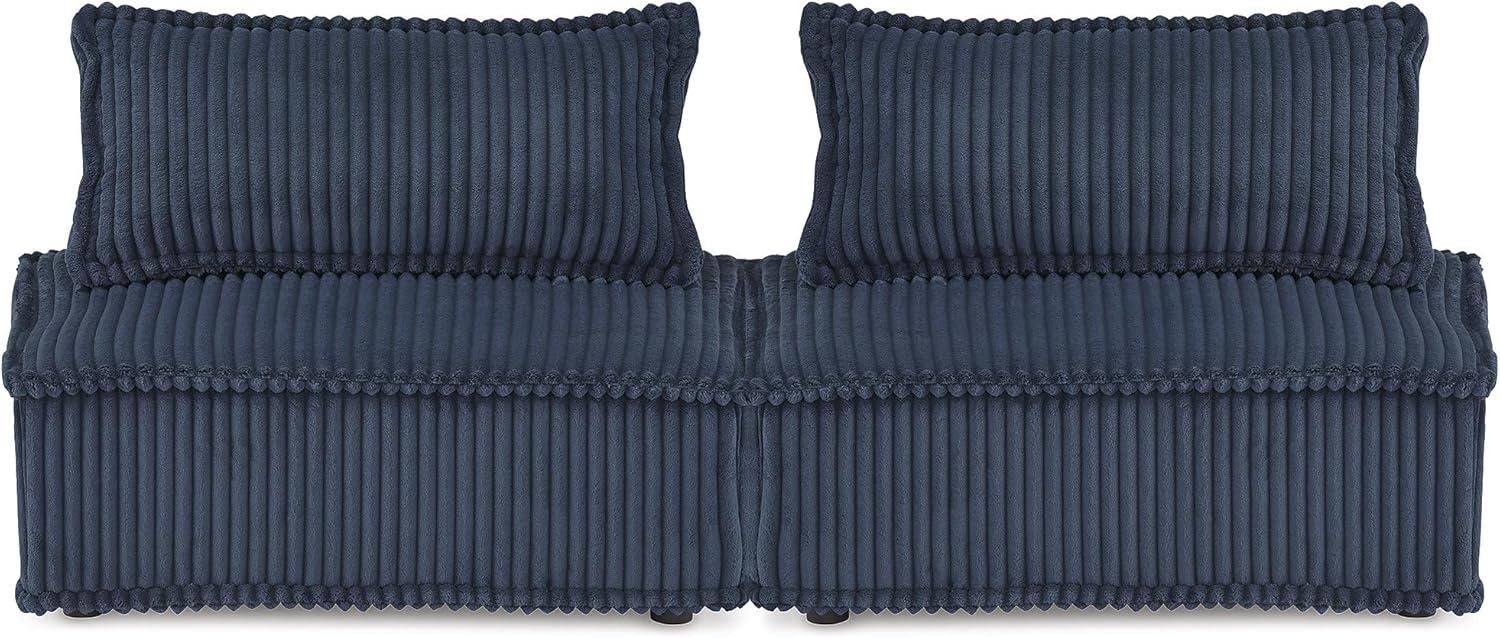 imageSignature Design by Ashley Casual Bales LShape Tufted 5Piece Modular Seating with Non Slip Deck and Non Slip Feet BeigeBlue