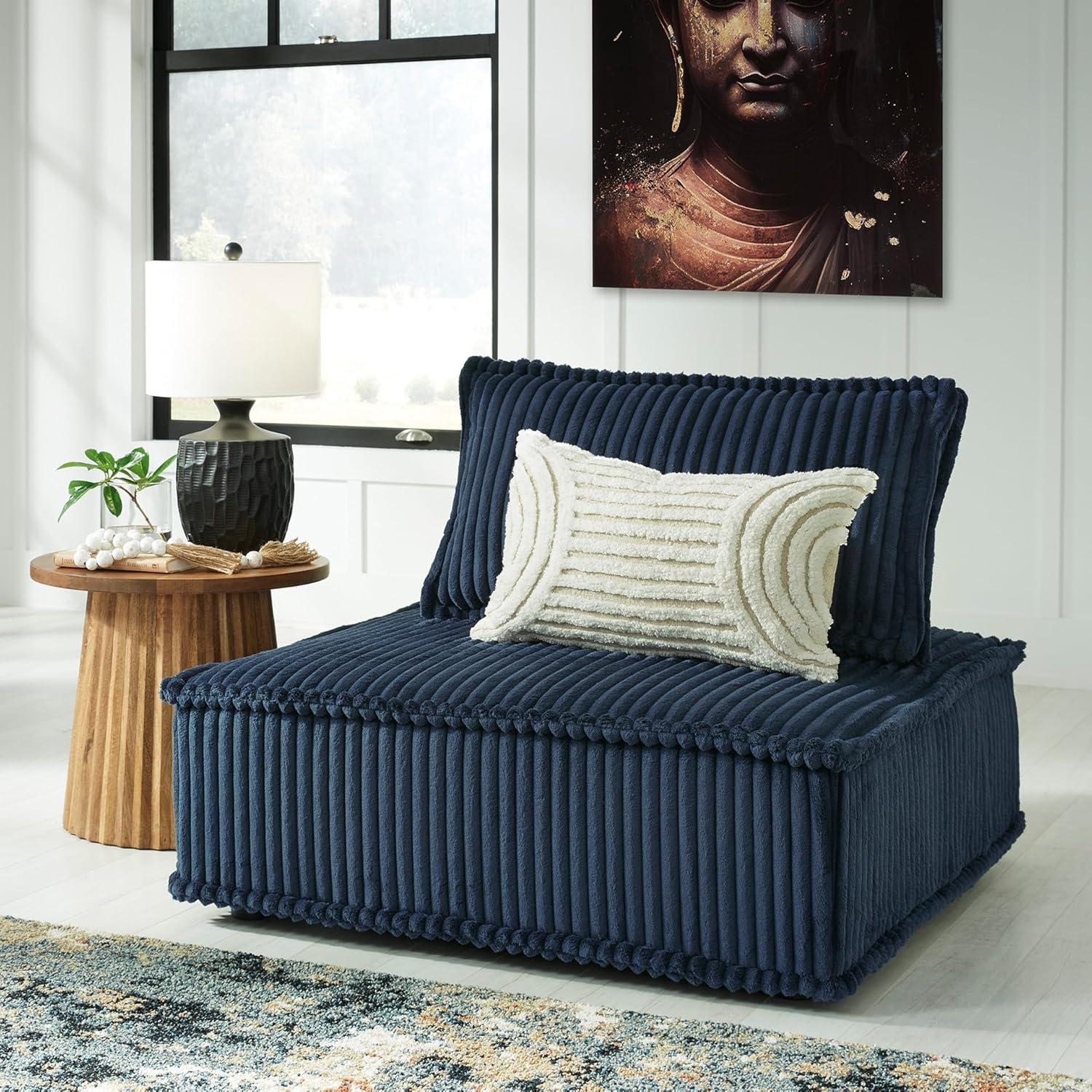 imageSignature Design by Ashley Casual Bales LShape Tufted 5Piece Modular Seating with Non Slip Deck and Non Slip Feet BeigeBlue