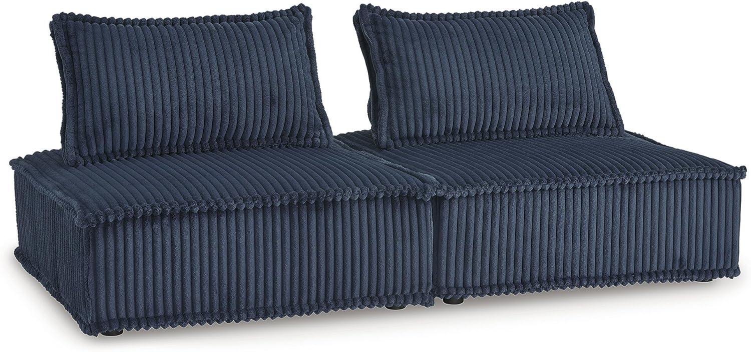 imageSignature Design by Ashley Casual Bales LShape Tufted 5Piece Modular Seating with Non Slip Deck and Non Slip Feet BeigeBlue