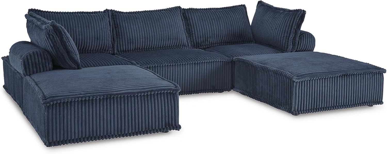 imageSignature Design by Ashley Casual Bales LShape Tufted 5Piece Modular Seating with Non Slip Deck and Non Slip Feet BeigeNavy