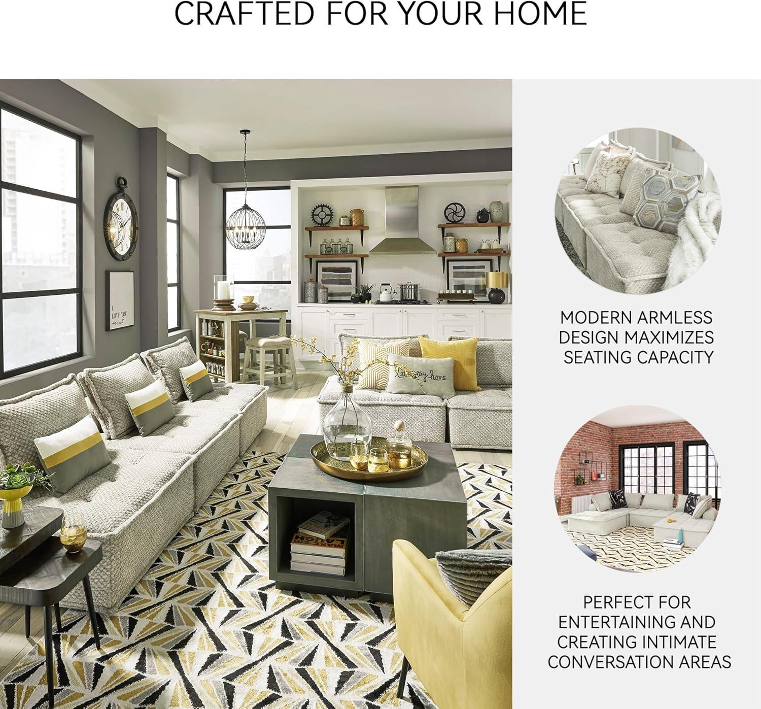 imageSignature Design by Ashley Casual Bales LShape Tufted 5Piece Modular Seating with Non Slip Deck and Non Slip Feet BeigeTaupe