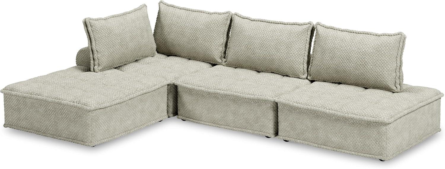imageSignature Design by Ashley Casual Bales LShape Tufted 5Piece Modular Seating with Non Slip Deck and Non Slip Feet BeigeTaupe