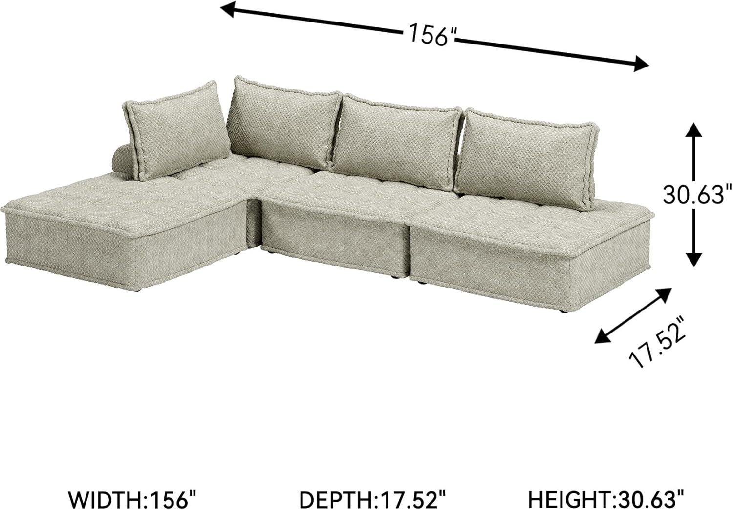 imageSignature Design by Ashley Casual Bales LShape Tufted 5Piece Modular Seating with Non Slip Deck and Non Slip Feet BeigeTaupe
