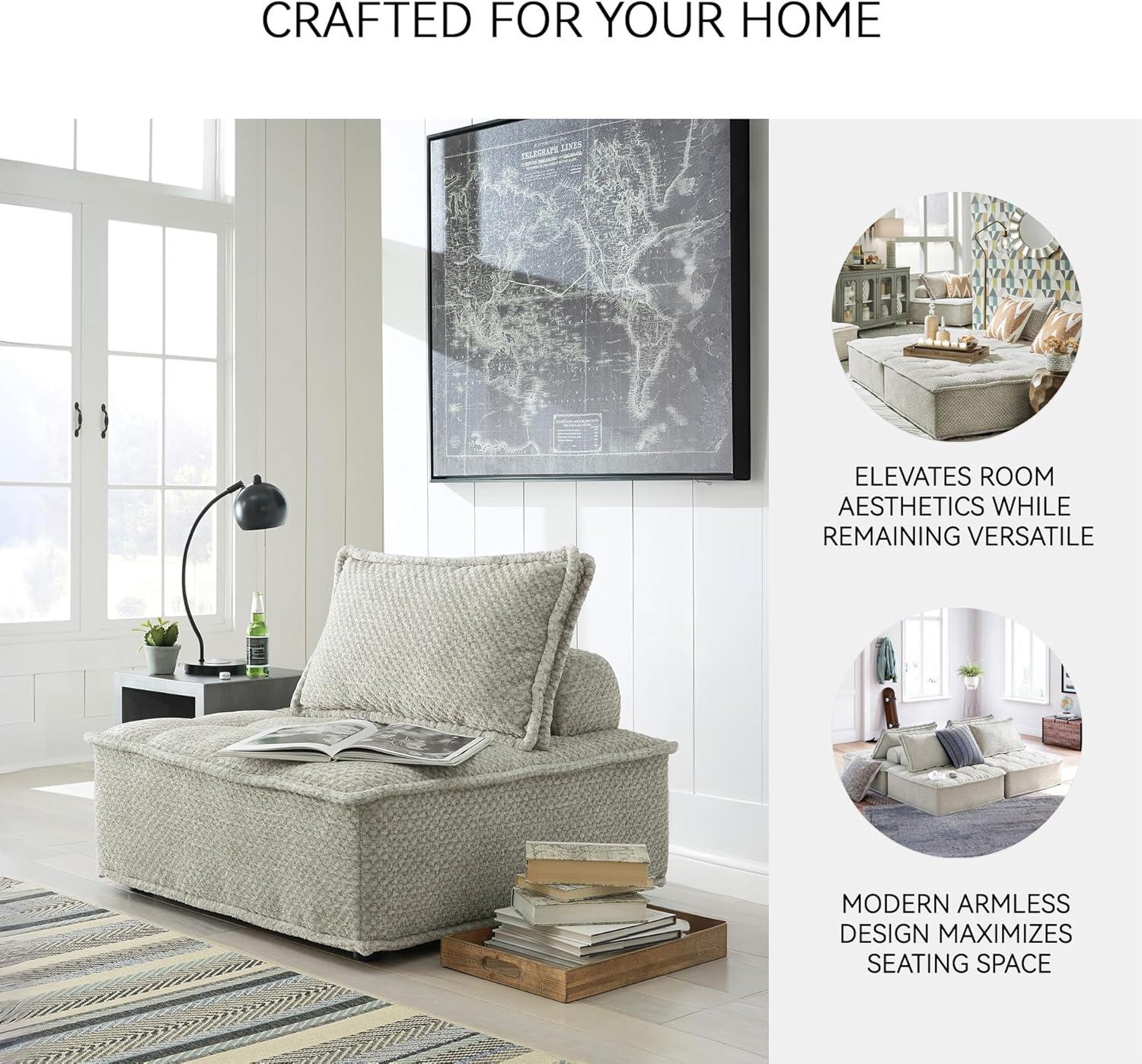 imageSignature Design by Ashley Casual Bales LShape Tufted 5Piece Modular Seating with Non Slip Deck and Non Slip Feet BeigeTaupe