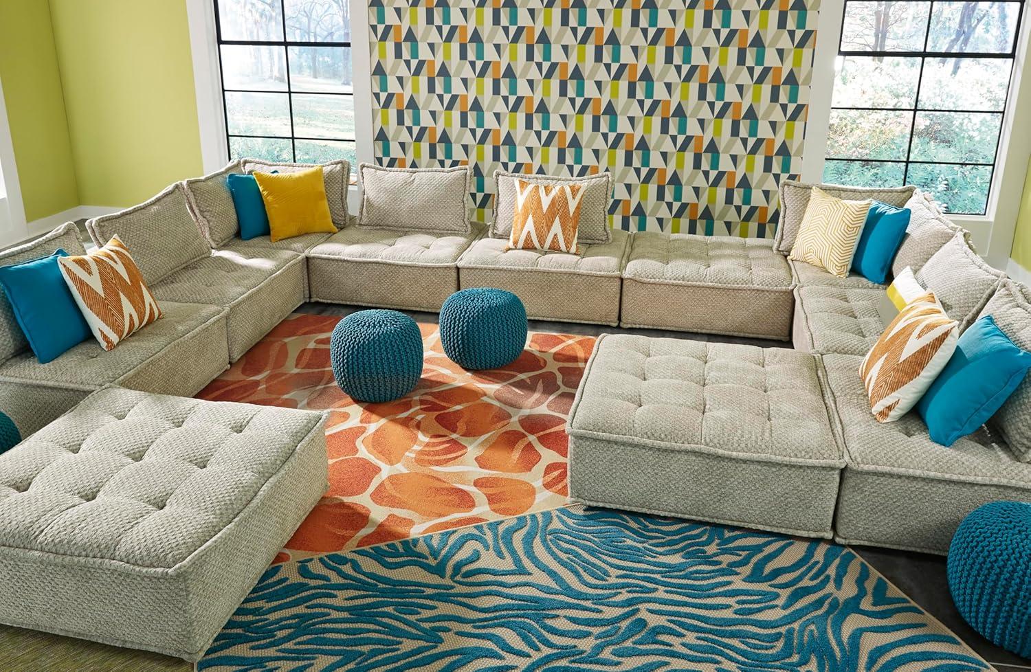 imageSignature Design by Ashley Casual Bales LShape Tufted 5Piece Modular Seating with Non Slip Deck and Non Slip Feet BeigeTaupe