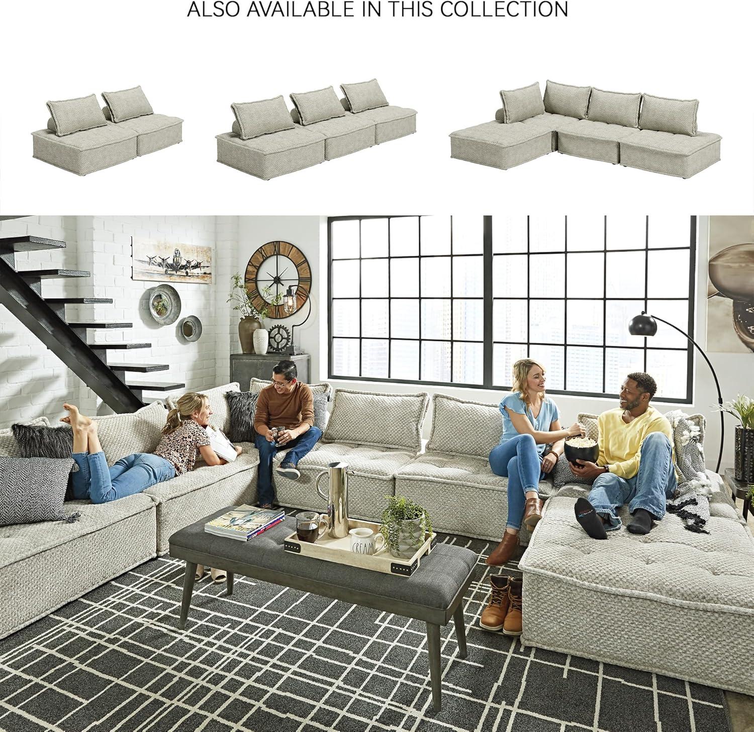 imageSignature Design by Ashley Casual Bales LShape Tufted 5Piece Modular Seating with Non Slip Deck and Non Slip Feet BeigeTaupe