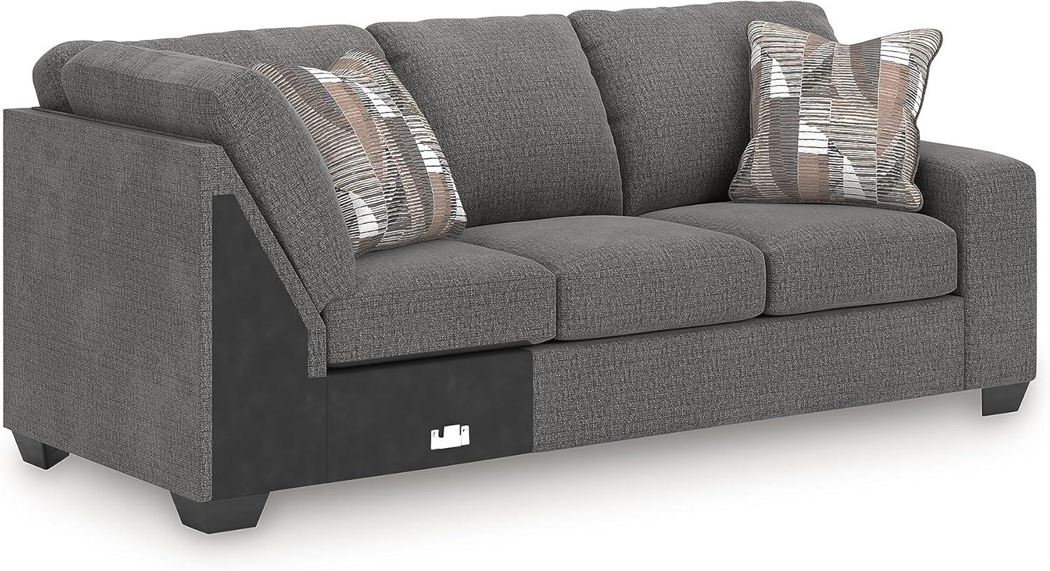 imageSignature Design by Ashley Casual Seyler Lane UShape RightArm Facing 3Piece Sectional with Chaise and Removable Cushion Gray3Piece Sleeper Sectional with Chaise