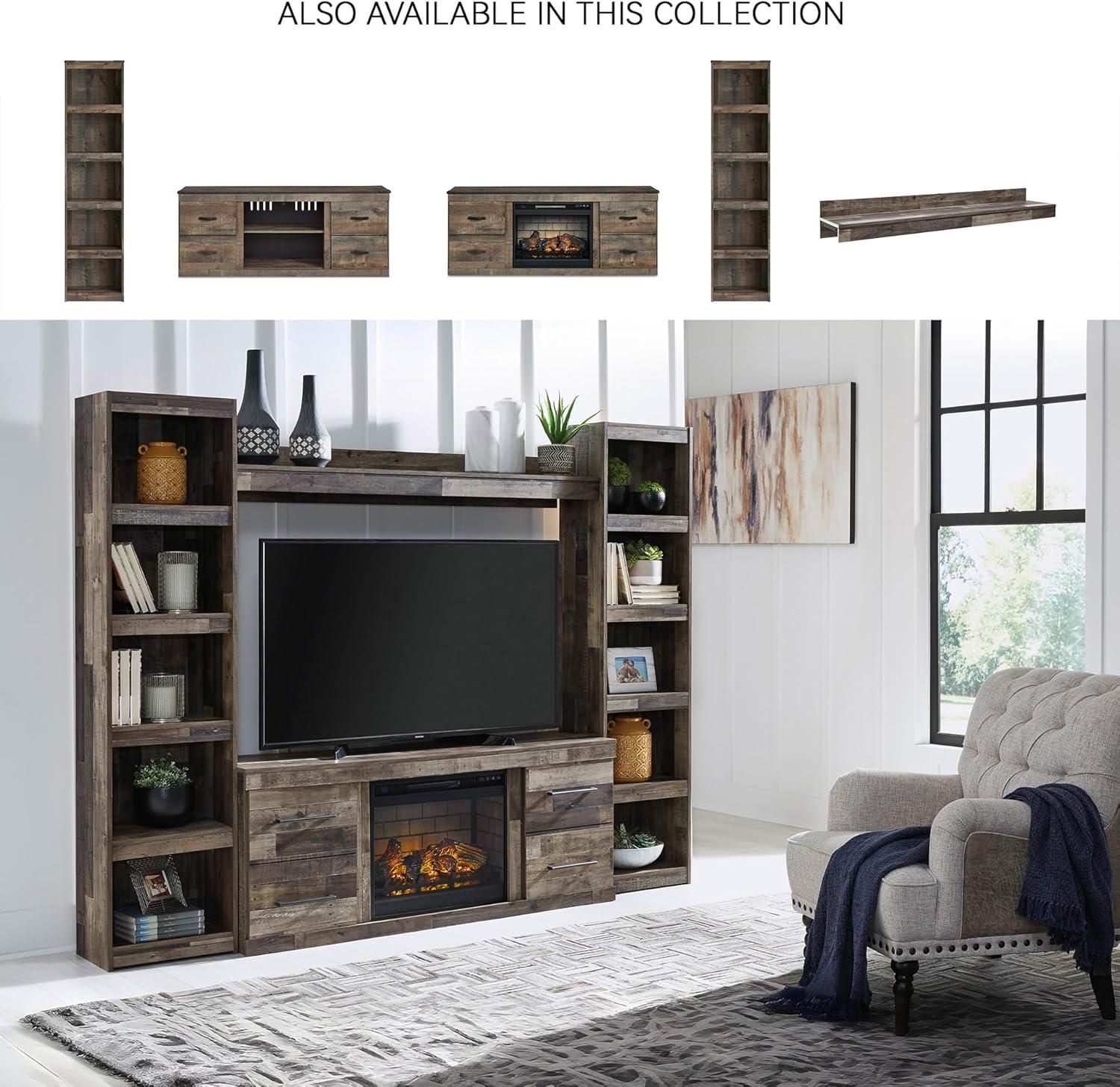 imageSignature Design by Ashley Derekson Farmhouse 60quot TV Stand with Electric Fireplace for TVs up to 69quot GrayMulti Gray
