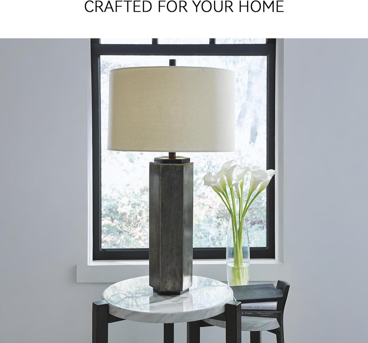 imageSignature Design by Ashley Dirkton Contemporary 3138quot Table Lamp Antique Pewter Finish