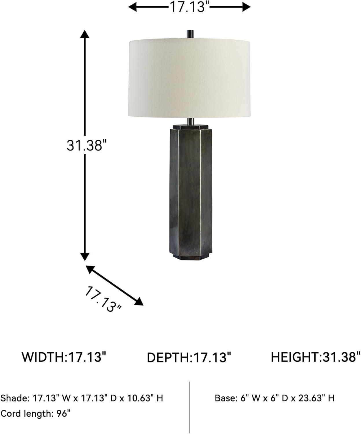 imageSignature Design by Ashley Dirkton Contemporary 3138quot Table Lamp Antique Pewter Finish
