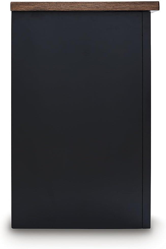 imageSignature Design by Ashley Entertainment Accessories Vintage 64quot TV Stand with Electric Fireplace and LED Lights for TVs up to 72quot WhitewashBlack