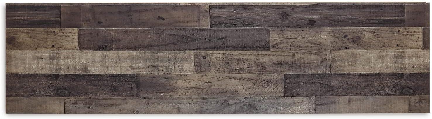 imageSignature Design by Ashley Entertainment Accessories Vintage 64quot TV Stand with Electric Fireplace and LED Lights for TVs up to 72quot WhitewashGrey