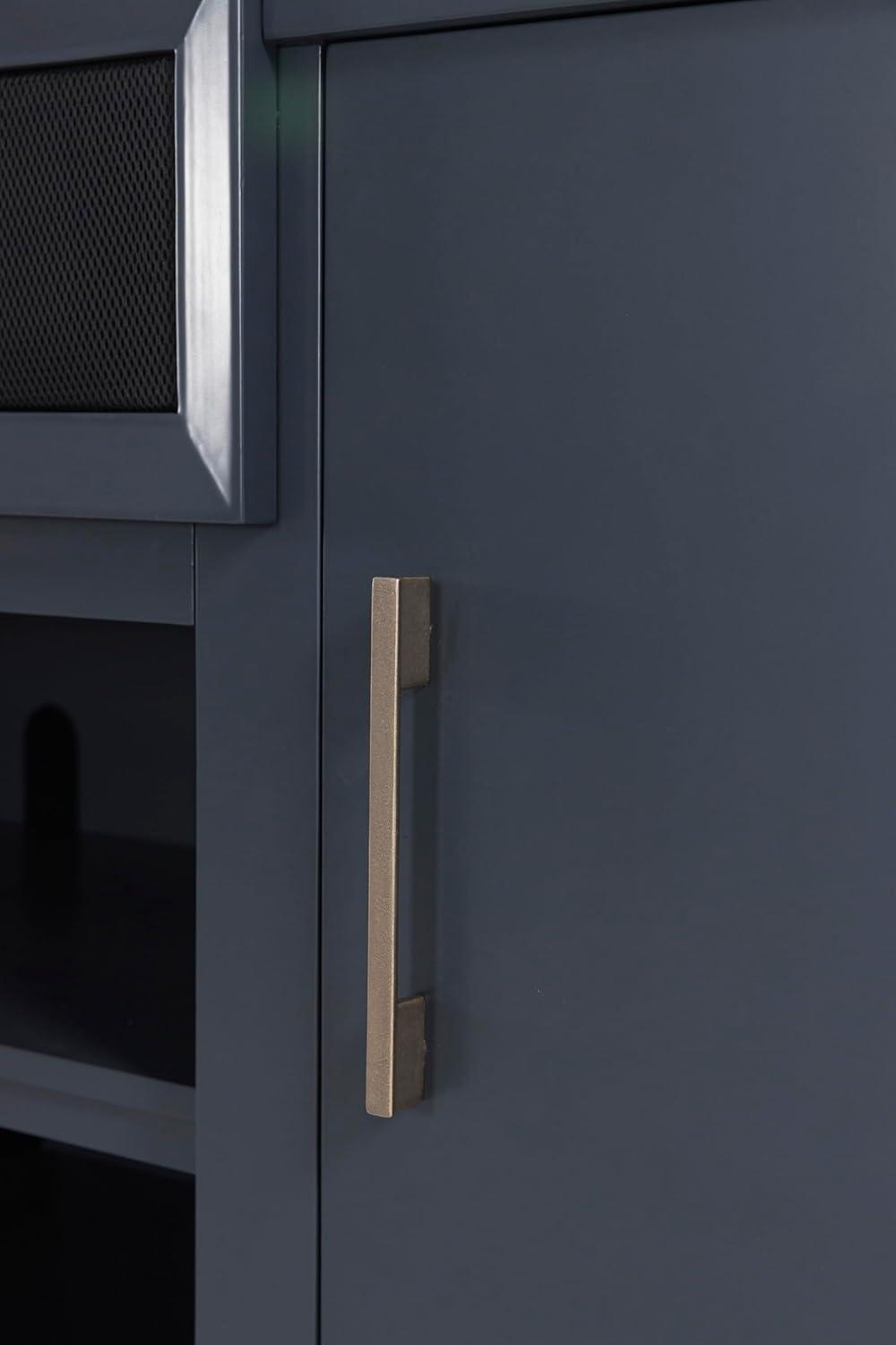 imageSignature Design by Ashley Entertainment Accessories Vintage 64quot TV Stand with Electric Fireplace and LED Lights for TVs up to 72quot WhitewashTwotone