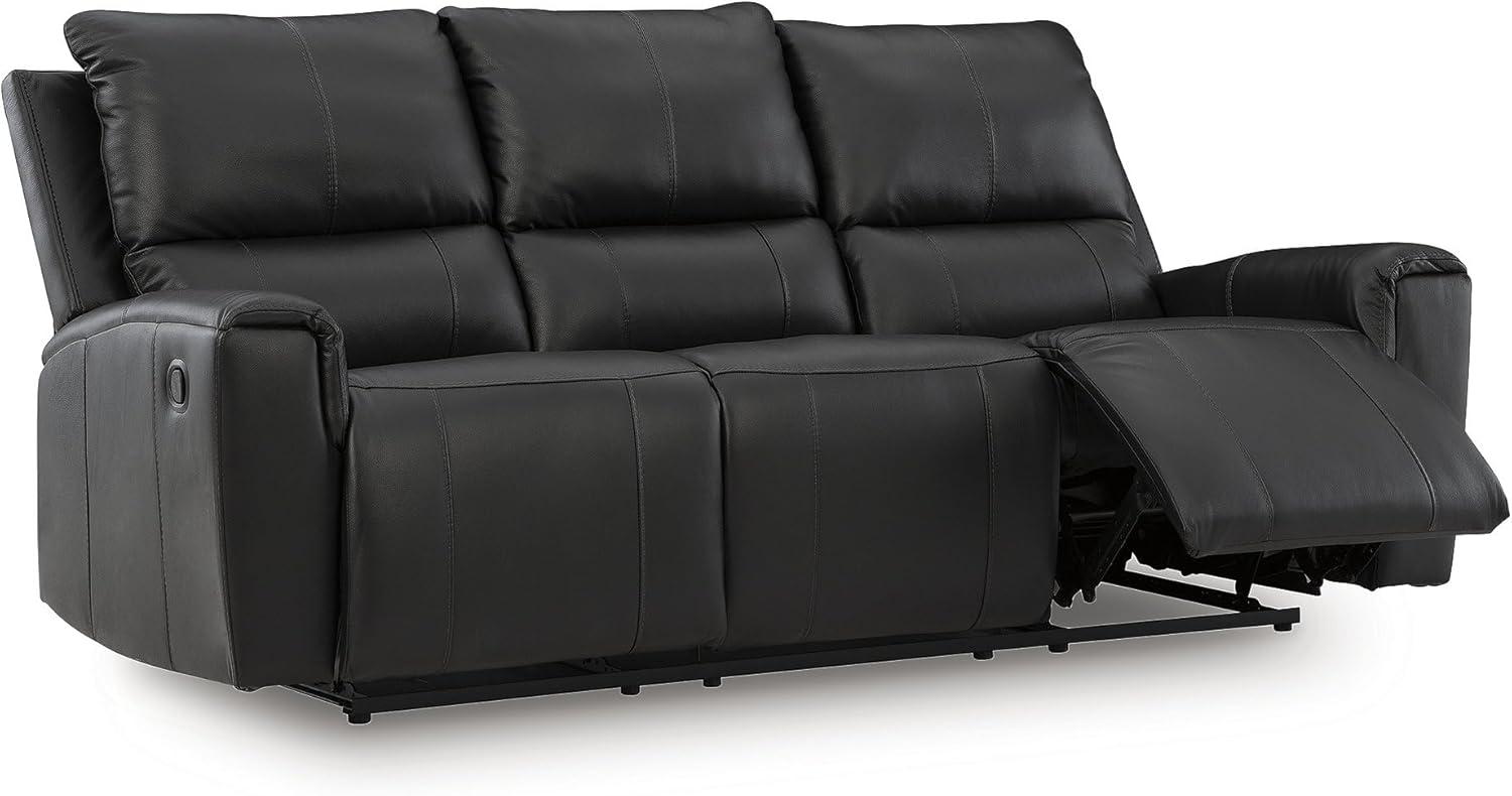 imageSignature Design by Ashley Glassmere Contemporary DualSided Leather Match Reclining Sofa with Position Lock Black
