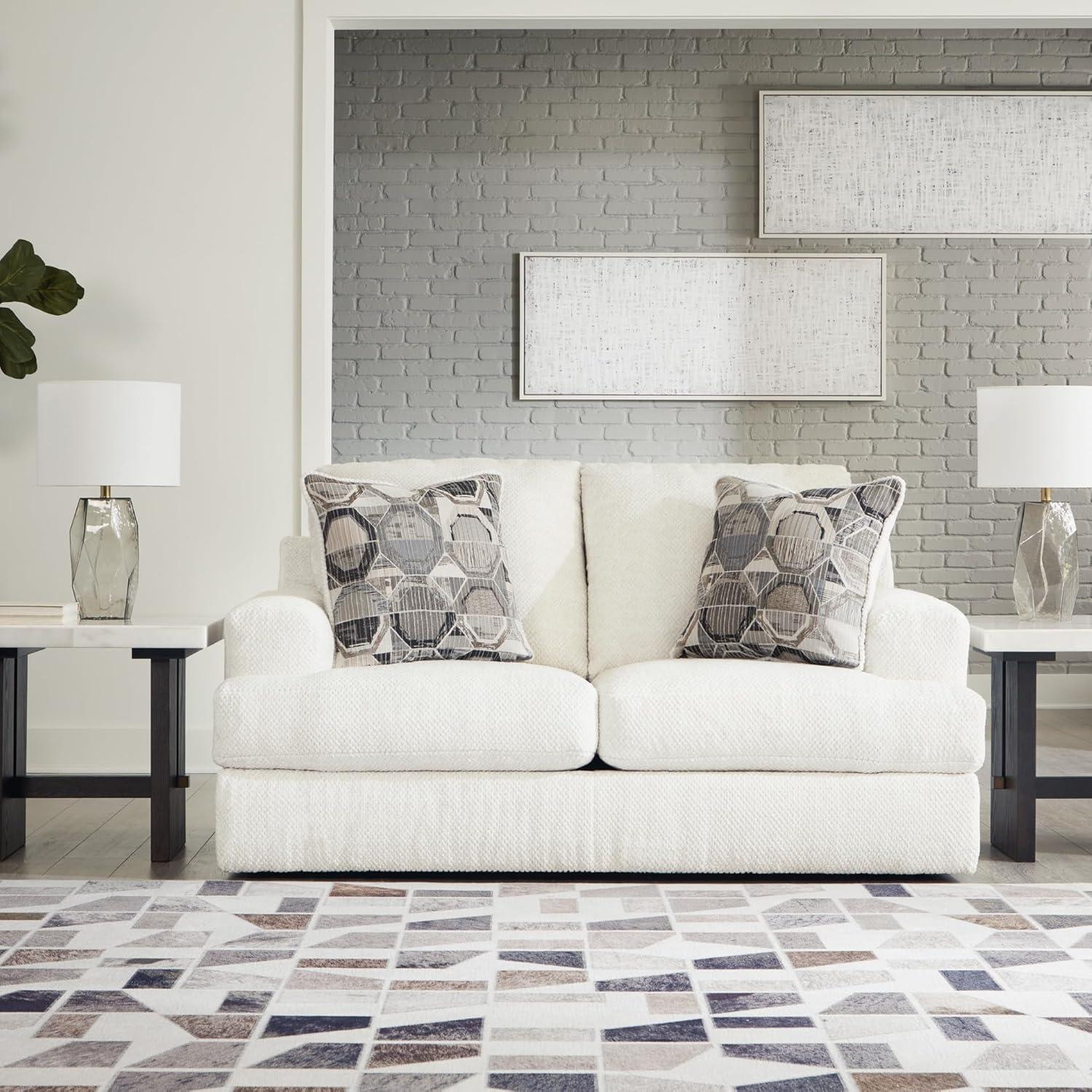 imageSignature Design by Ashley Karinne Coastal Loveseat with Nonskid Legs WhiteWhite